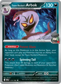 Team Rocket's Arbok (#113) — Reverse Holo — DRI 113
