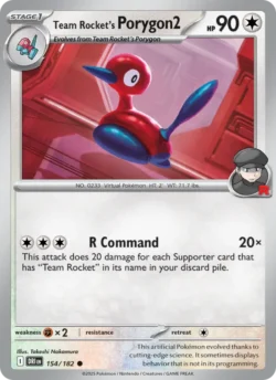 Team Rocket's Porygon2 (#154) — Reverse Holo — DRI 154