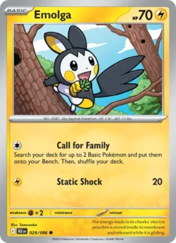 Emolga (#029) — Reverse Holo — BLK 029