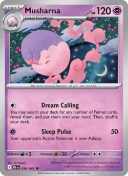 Musharna (#036) — Pokeball — Reverse Holo — xBLK 036 — BLK 036