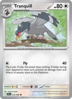 Tranquill (#072) — Pokeball — Reverse Holo — xBLK 072 — BLK 072