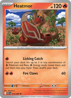 Heatmor (#019) — Pokeball — Reverse Holo — xWHT 019 — WHT 019