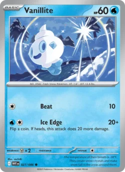 Vanillite (#027) — Pokeball — Reverse Holo — xWHT 027 — WHT 027