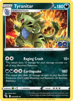 Tyranitar (#043) Reverse Holo — Reverse Holo — PGO 043