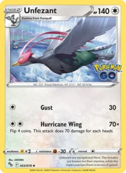 Unfezant (#063) Reverse Holo — Reverse Holo — PGO 063