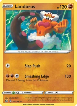 Landorus (#105) — Reverse Holo — LOR 105