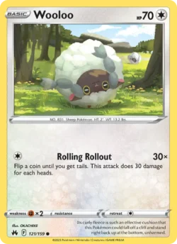Wooloo (#121) Reverse Holo — Reverse Holo — CRZ 121