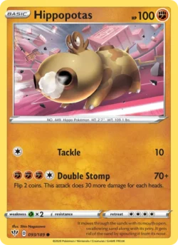 Hippopotas (#93) Reverse Holo — Reverse Holo — DAA 093