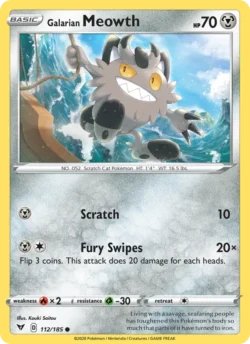 Galarian Meowth (#112) — Reverse Holo — VIV 112