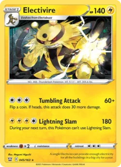 Electivire (#45) Reverse Holo — Reverse Holo — BST 045