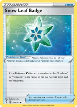 Snow Leaf Badge (#159) — Reverse Holo — EVS 159