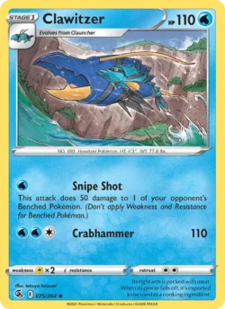 Clawitzer (#75) — Reverse Holo — FST 075