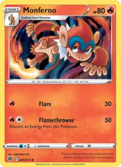 Monferno (#025) — Reverse Holo — BRS 025