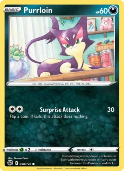 Purrloin (#090) — Reverse Holo — BRS 090