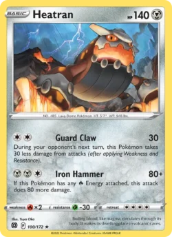 Heatran (#100) — Reverse Holo — BRS 100