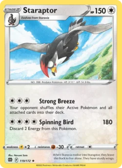 Staraptor (#119) — Reverse Holo — BRS 119