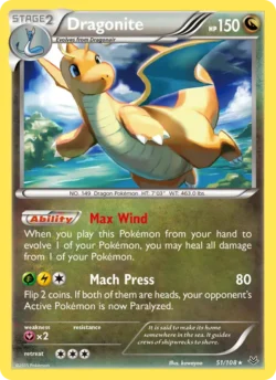 Dragonite (#51) — Reverse Holo — ROS 051